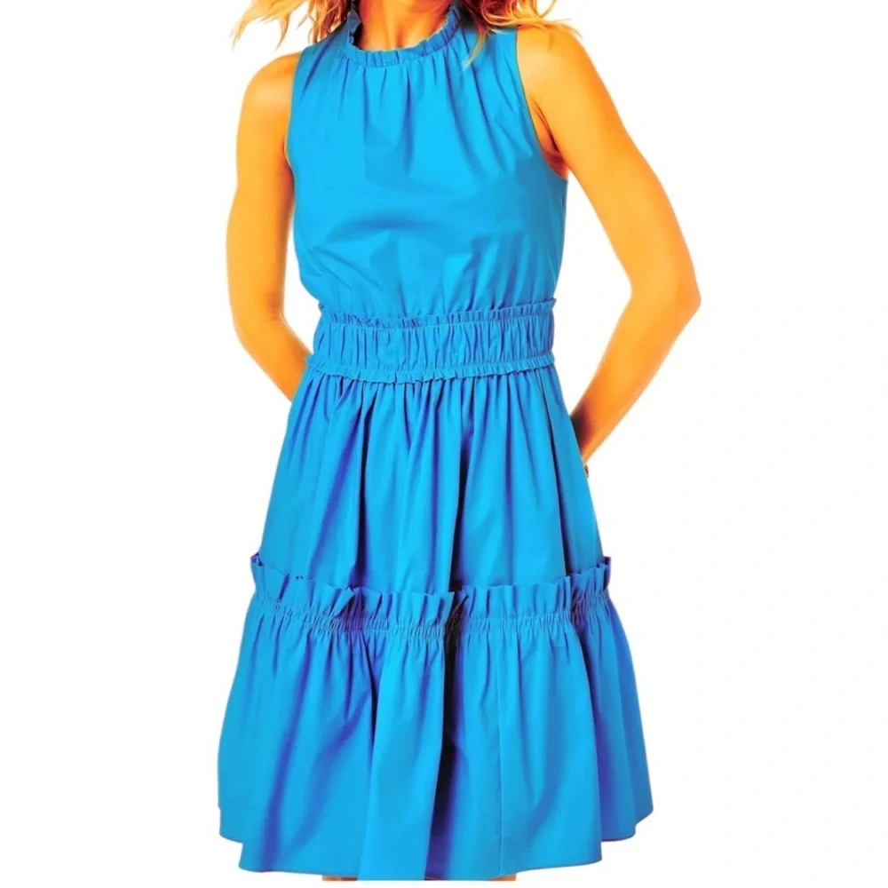 Lilly Pulitzer Tiered Elina Dress 2 Blue Ruffles Dainty Resort Cruise